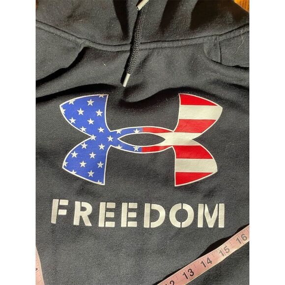 Under Armour Men's Freedom Logo Hoodie Blue Graphic Print Size S - Picture 3 of 7